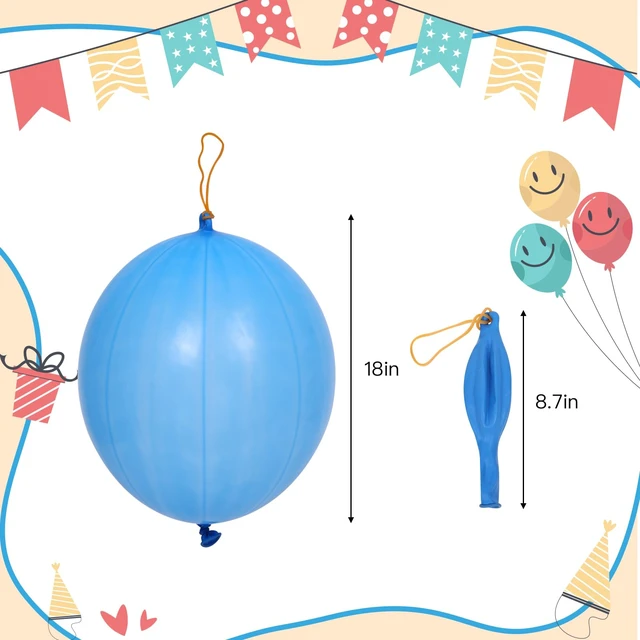 Alt view image 2 of 7 - RUBFAC Punch Balloons, Birthday Balloons Party Favors For Kids, 36Pcs Thickened Heavy Duty Neon Punching Bouncy Ball for Party Goodie Bag Stuffers Exciting Outdoor Play Supply