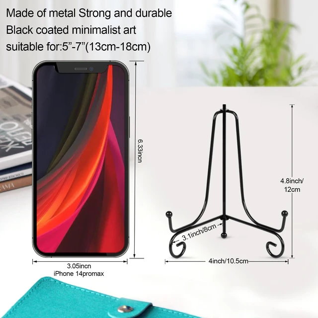 Alt view image 2 of 7 - Vivinin 6 Pack Metal Plate and Picture Frame Stands - 5 Inch Display Holder for Art, Photos, Books and Platter