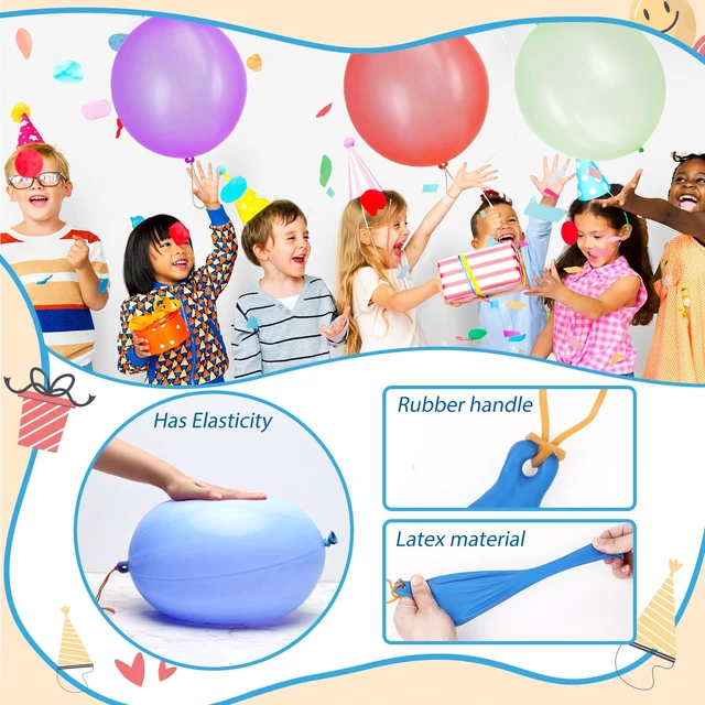 Alt view image 3 of 7 - RUBFAC Punch Balloons, Birthday Balloons Party Favors For Kids, 36Pcs Thickened Heavy Duty Neon Punching Bouncy Ball for Party Goodie Bag Stuffers Exciting Outdoor Play Supply