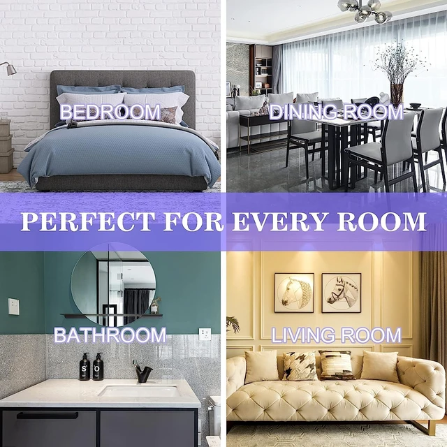Alt view image 5 of 6 - 12PCS 8''x6'' Self Adhesive Acrylic Mirror Tiles Non Glass Mirror Paper