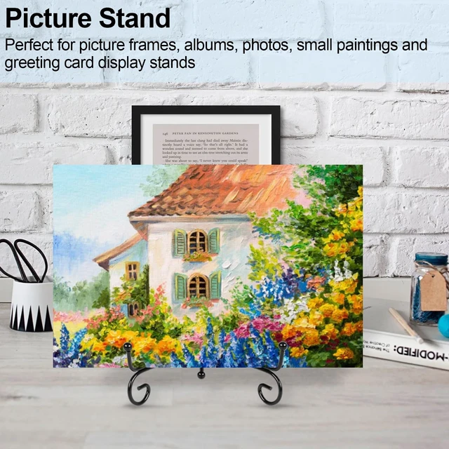 Alt view image 7 of 7 - Vivinin 6 Pack Metal Plate and Picture Frame Stands - 5 Inch Display Holder for Art, Photos, Books and Platter