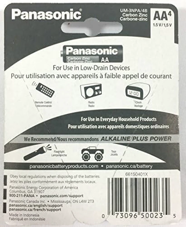 Alt view image 2 of 2 - 4pc Panasonic AA Batteries Super Heavy Duty Power Carbon Zinc Double A Battery 1.5v