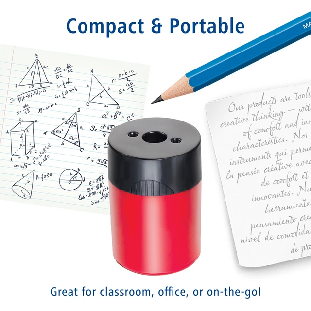 Alt view image 6 of 6 - STAEDTLER Pencil Sharpener (1 Pack) with Screw Lid and Tub - No Spill Compact Design for Standard and Colored Pencils, Metal Blade, Assorted Colors