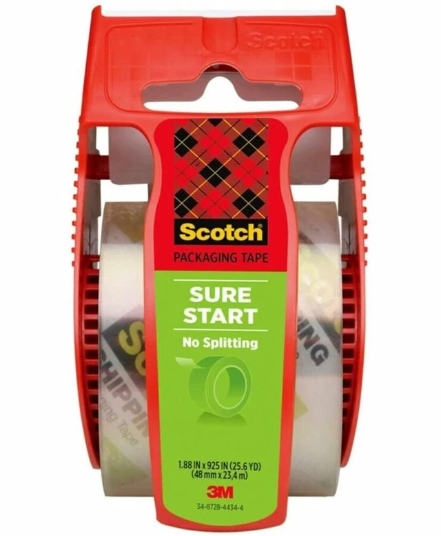 Main image of Scotch Brand Sure Start Shipping Packaging Tape with Dispenser, 2 Inches x 800 Inches (145), Clear