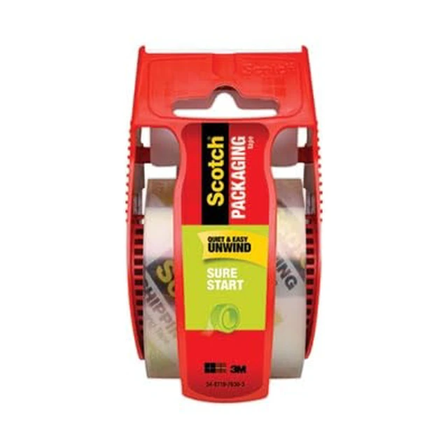 Alt view image 3 of 7 - Scotch Brand Sure Start Shipping Packaging Tape with Dispenser, 2 Inches x 800 Inches (145), Clear