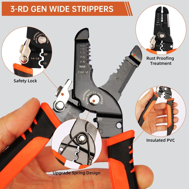 Alt view image 5 of 7 - Wire Stripper, 3-rd Generation Wire Strippers or Crimping Tool, 5-IN-1 Wire Crimper or Cutter, 10-20 AWG Electric Wire, Multi-Function Hand Tools