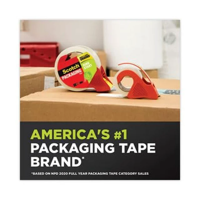 Alt view image 6 of 7 - Scotch Brand Sure Start Shipping Packaging Tape with Dispenser, 2 Inches x 800 Inches (145), Clear