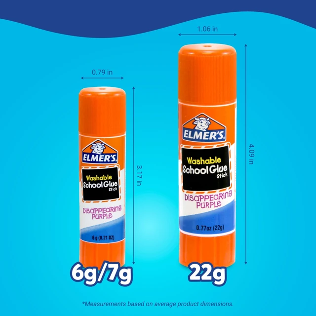 Alt view image 4 of 7 - Elmer's Disappearing Purple School Glue Sticks, Washable, 6 Grams, 12 Count - Arts & Crafts, Poster, Projects, Back to School, #1 Teacher Brand