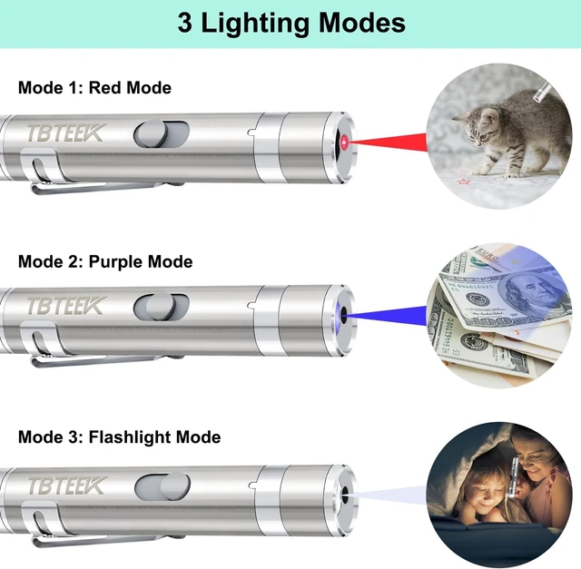 Alt view image 5 of 7 - TBTeek Cat Toys, Rechargeable, 3 Light Modes & 5 Fun Patterns