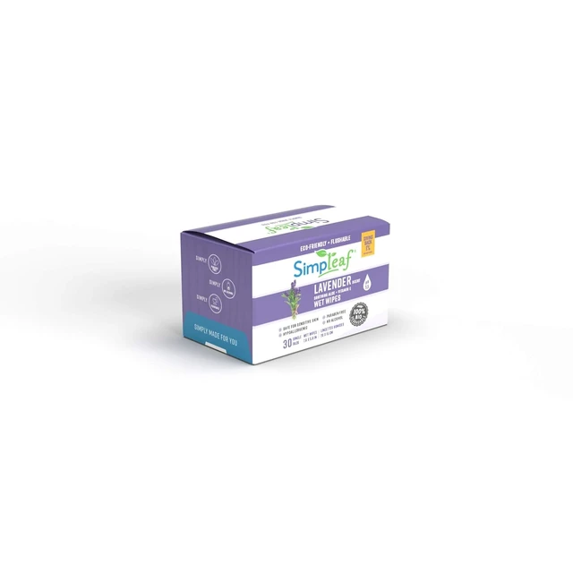 Alt view image 2 of 7 - Simpleaf Flushable Lavender Single Pack Wet Wipes | Eco-Friendly Paraben & Alcohol Free | Hypoallergenic & Safe for Sensitive Skin | Soothing Aloe Vera Formula | (30 Single Pack Wipes)