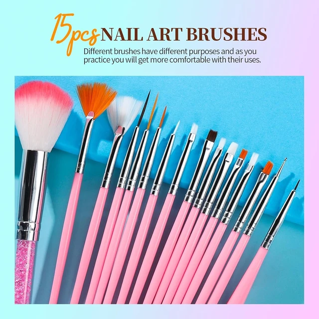 Alt view image 6 of 6 - Teenitor Nail Art Brushes Set, Nail Art Tools, Nail Art Kit, Nail Art Supplies, Nail Rhinestones, Nail Accessories For Nail Art