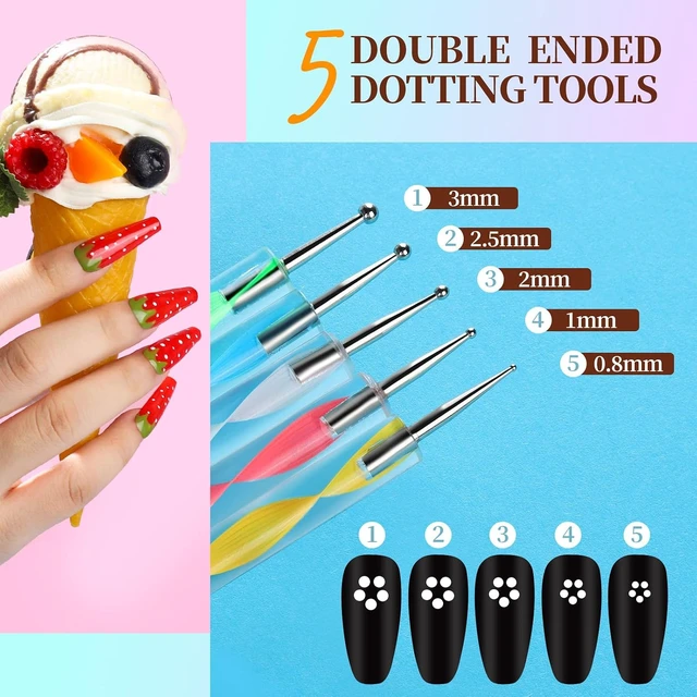 Alt view image 2 of 6 - Teenitor Nail Art Brushes Set, Nail Art Tools, Nail Art Kit, Nail Art Supplies, Nail Rhinestones, Nail Accessories For Nail Art