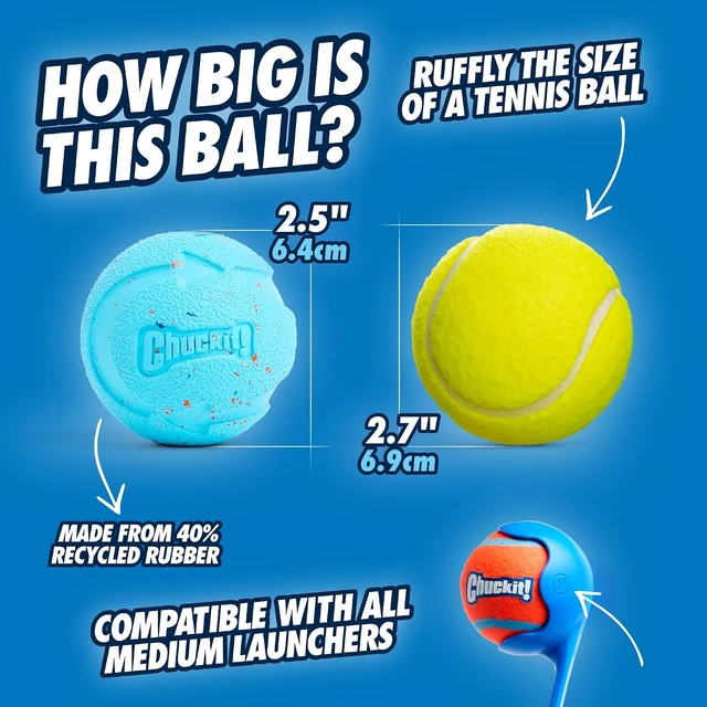 Alt view image 5 of 7 - Chuckit! Rebounce Ball Dog Toy, Medium 2.5 Inch, for Dogs 20-60 lbs, Blue
