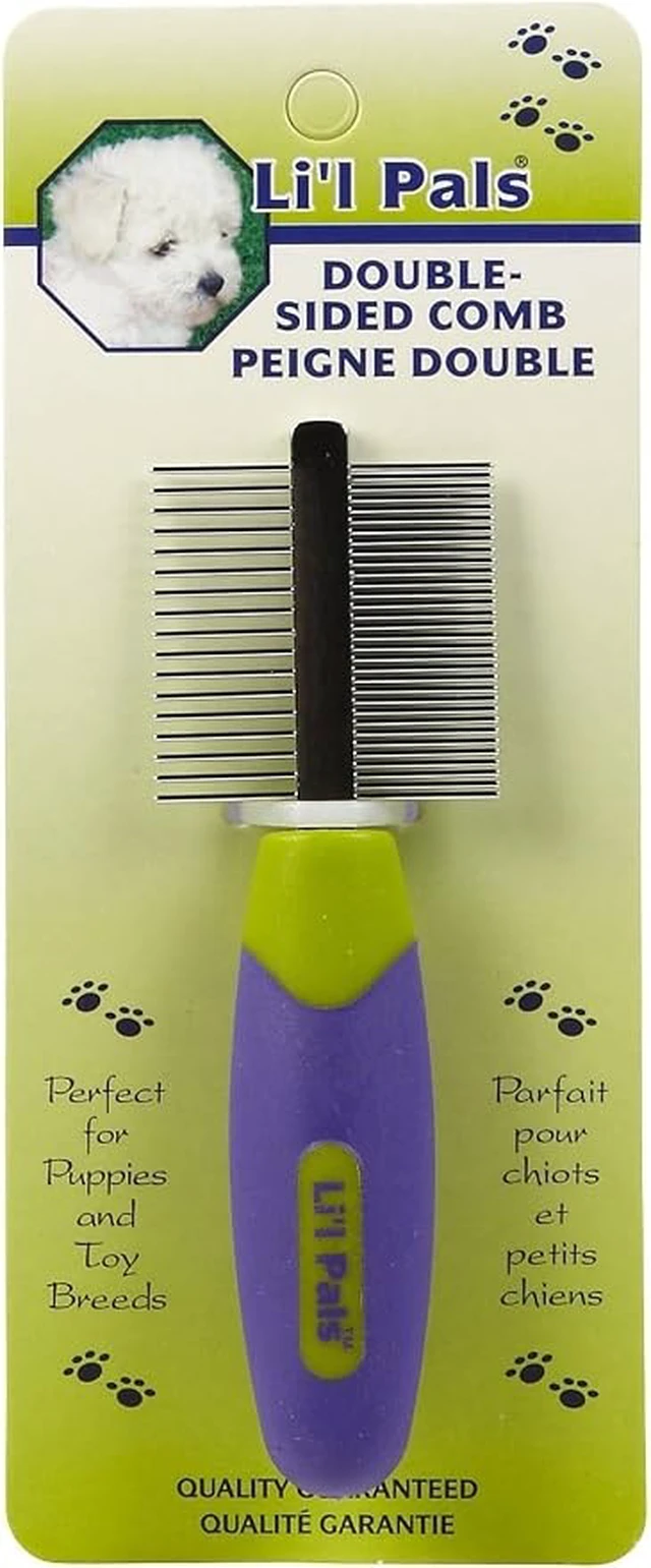Alt view image 2 of 2 - Coastal Pet Li'l Pals Double-Sided Dog Comb - Tick & Flea Comb - Dog Grooming Brush for Small Breeds & Puppies - One Size