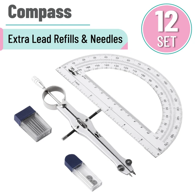Alt view image 2 of 7 - Mr. Pen- Protractor and Compass Set, Compass Protractor Set, Protractor