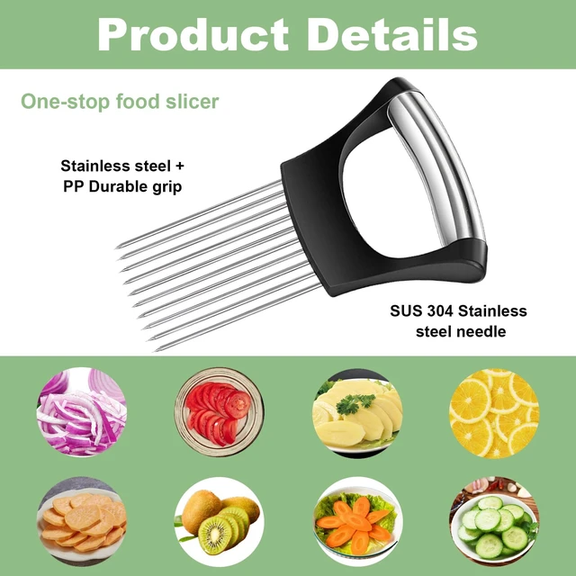 Alt view image 3 of 7 - Stainless Steel Onion Holder for Slicing & Crinkle Cutter, for Home Kitchen