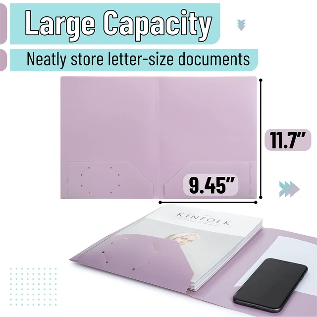 Alt view image 3 of 7 - Mr. Pen- Plastic Folders with Pockets, 5 pcs | Aesthetic File Folder with Business Card Slot, 2-Pocket Folder, Back to School, Office, Filing Supplies