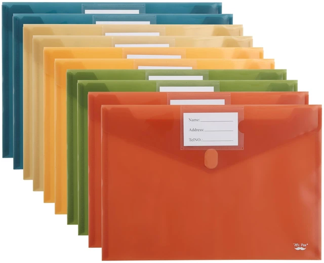 Main image of Mr. Pen- Plastic Envelopes, 10 Pack, A4 & Letter Size, Clear Poly Envelopes