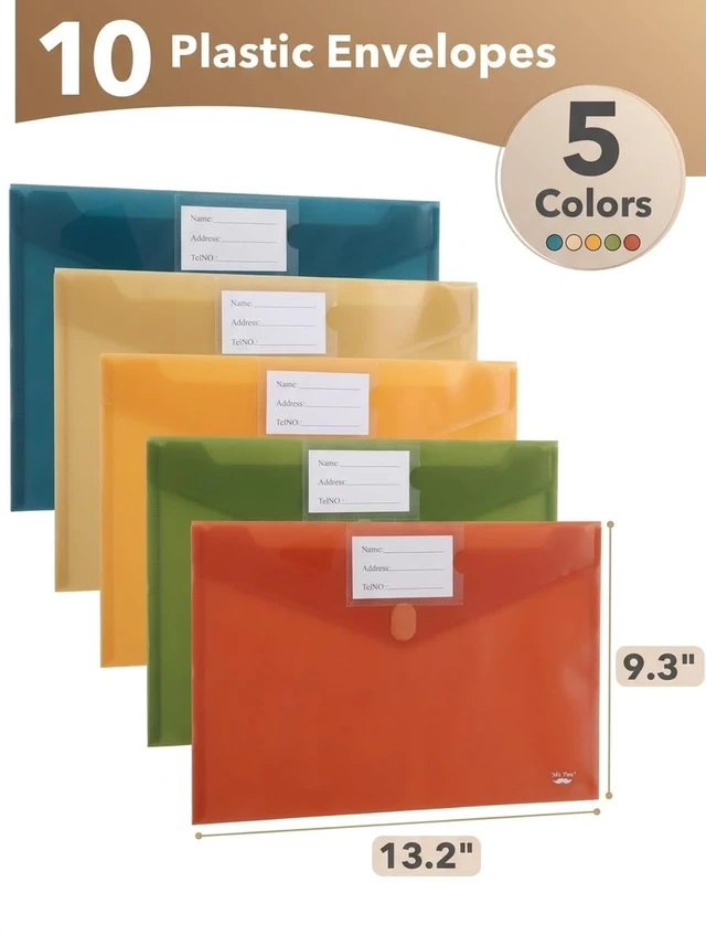 Alt view image 2 of 7 - Mr. Pen- Plastic Envelopes, 10 Pack, A4 & Letter Size, Clear Poly Envelopes