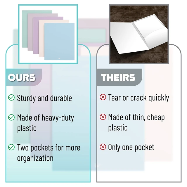 Alt view image 6 of 7 - Mr. Pen- Plastic Folders with Pockets, 5 pcs | Aesthetic File Folder with Business Card Slot, 2-Pocket Folder, Back to School, Office, Filing Supplies