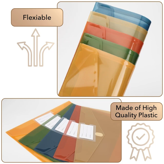 Alt view image 4 of 7 - Mr. Pen- Plastic Envelopes, 10 Pack, A4 & Letter Size, Clear Poly Envelopes
