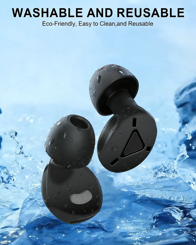 Alt view image 7 of 7 - Noise Cancelling Ear Plugs for Sleeping, Adjustable Concert Earplugs for Hearing Protection with 8 PCS Food Grade Silicone Reusable 45 db Earplugs The Combined Material Reduces Noise