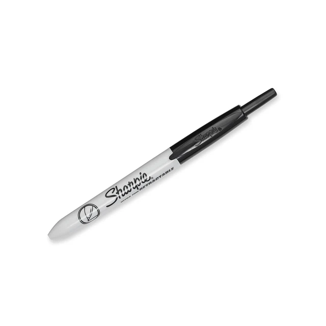 Alt view image 4 of 7 - Sharpie Retractable Permanent Markers, Ultra Fine Point, Black, 2 Count