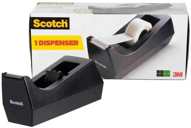 Main image of Scotch Desktop Tape Dispenser, Black, 2.7 in. x 2.7 in. x 6.4 in., 1 Tape Dispenser, Polystyrene (PS)