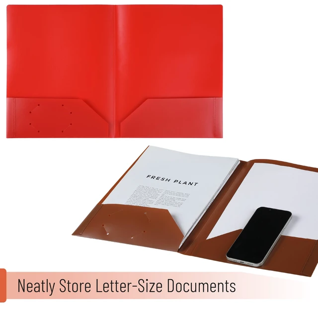 Alt view image 7 of 7 - Mr. Pen- Plastic Folders with Pockets, 5 pcs | Aesthetic File Folder with Business Card Slot, 2-Pocket Folder, Back to School, Office, Filing Supplies
