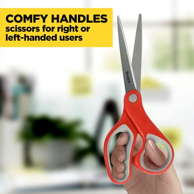 Alt view image 5 of 7 - Scotch Multi-Purpose Stainless Steel Scissors, 8 Inches, Red & Gray, Great for Home, School and Office