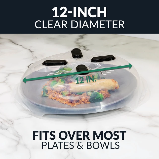 Alt view image 2 of 6 - HomeCraft 12-inch Microwave Plate Cover Shield with Magnets