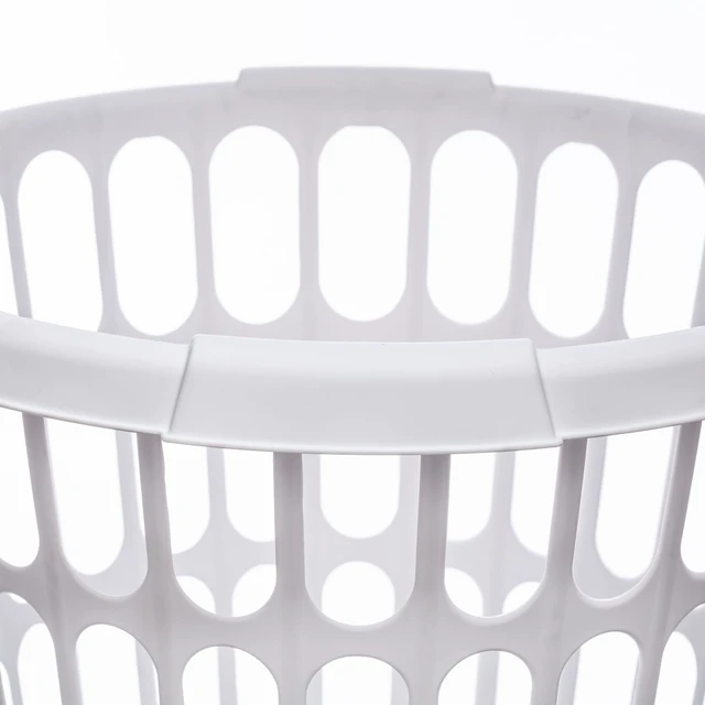 Alt view image 6 of 6 - (8 pack) Starplast 1 Bushel Round Laundry Basket, White Plastic
