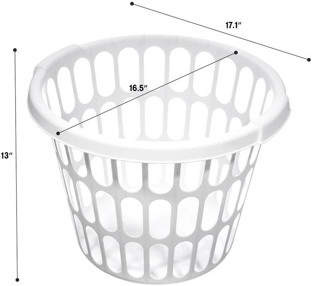 Main image of (8 pack) Starplast 1 Bushel Round Laundry Basket, White Plastic