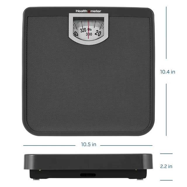 Alt view image 5 of 6 - Health o meter Compact Dial Bathroom Scale, 330 lb. Capacity, Sturdy Metal Platform