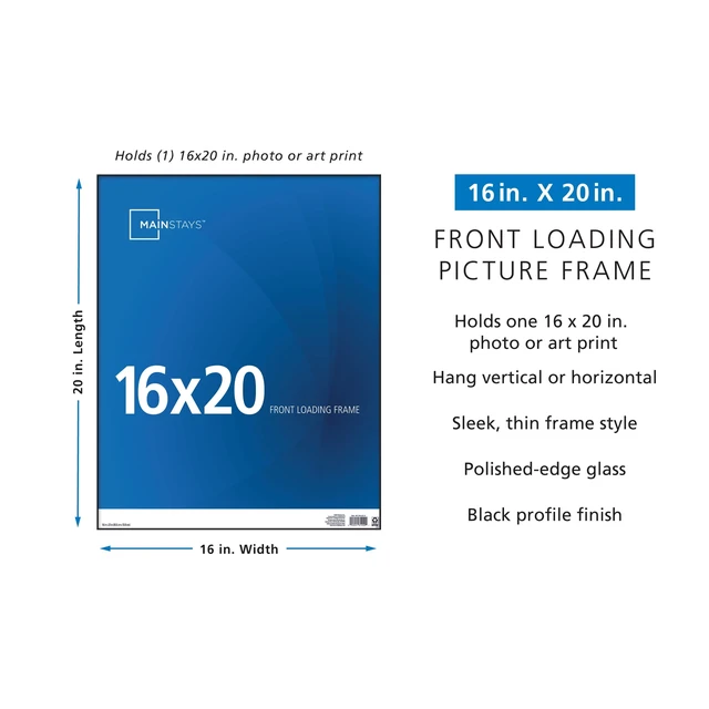 Alt view image 4 of 6 - Mainstays Format Frames 16 x 20 Front-Loading Picture Frame, Black, Wall or Tabletop