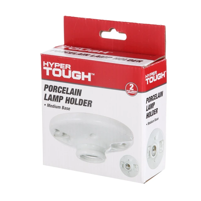 Alt view image 4 of 6 - Hyper Tough Porcelain Light Bulb Socket, Medium Base, 60W Max, White
