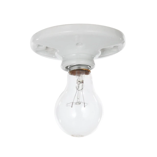 Alt view image 6 of 6 - Hyper Tough Porcelain Light Bulb Socket, Medium Base, 60W Max, White