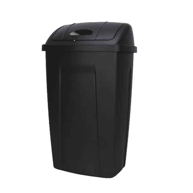 Alt view image 6 of 6 - Mainstays Kitchen Trash Can, 13 Gallon Plastic Garbage Bin with Swing Top Lid, Black