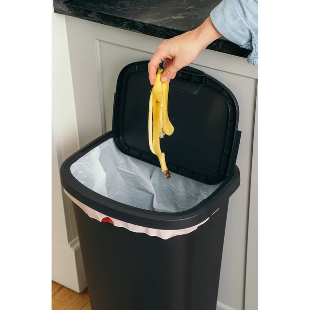 Alt view image 4 of 6 - Mainstays 11 Gallon Plastic Kitchen Trash Can with Lift-Top Lid, Black