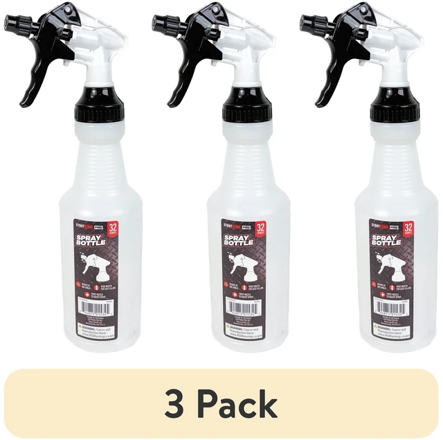 Main image of (3 pack) Stout Stuff Plastic Wide Mouth Empty Spray Bottle, Holds 32oz