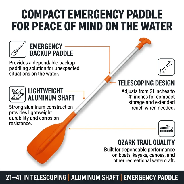 Alt view image 2 of 5 - Ozark Trail Telescoping Emergency Paddle for Boats, Kayaks & Canoes, 41 in