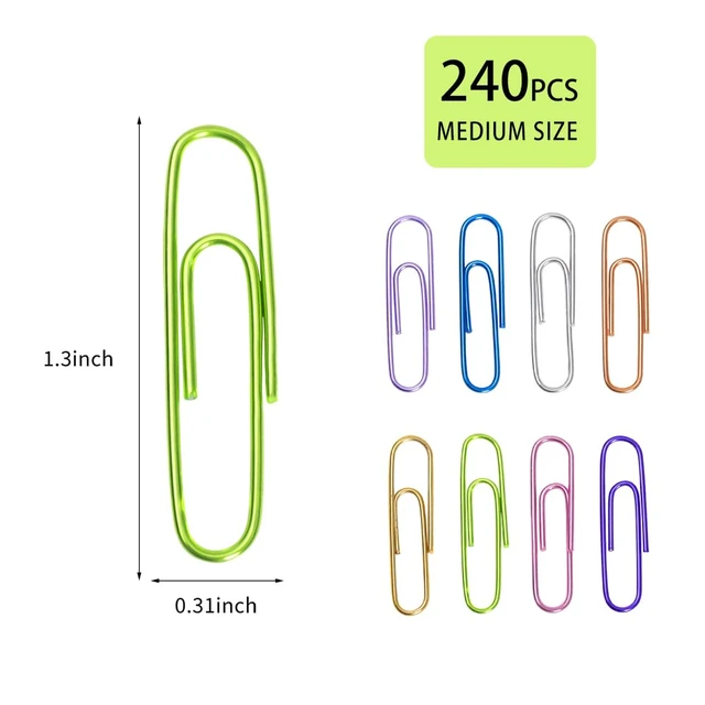 Alt view image 4 of 7 - Paper Clips, 240pcs Medium Size Colored PaperClips