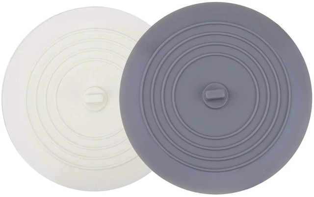 Main image of V-TOP Tub Stopper 2 Pack, 6 inches Large Silicone Drain Plug Hair Stopper Flat Suction Cover for Kitchen Gadgets Bathroom Accessories and Laundry