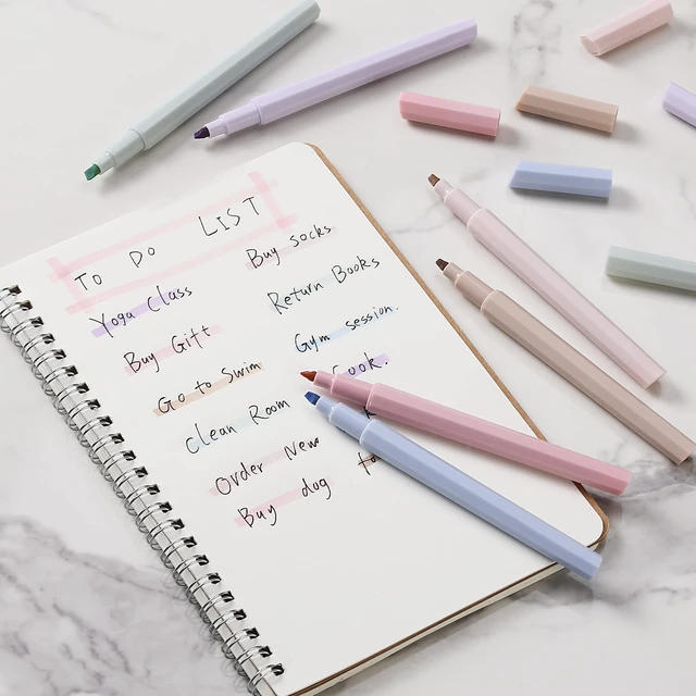 Alt view image 7 of 7 - Mr. Pen- Aesthetic Highlighters No Bleed, 6 Pack, Pastel Colors, Chisel Tip