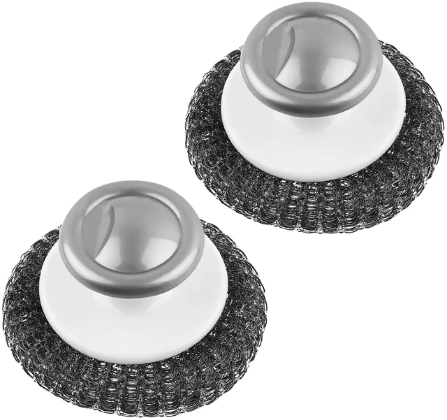 Main image of 2 Pack Stainless Steel Wool Scrubber, Scrubbing Scouring Pad, Steel Wool Scrubber for Kitchens, Bathroom and Kitchen Pots, Pans, Sink(Grey)