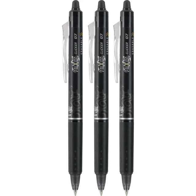 Alt view image 2 of 6 - PILOT FriXion Clicker Erasable Pens, Fine Point 0.7 mm, Black Ink, 3-Pack