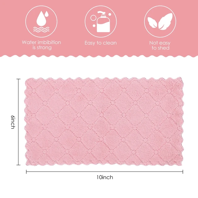 Alt view image 2 of 6 - Rachan 11Pack Kitchen Dish Cloths, Reusable Dish Towels, Nonstick Oil Washable Fast Drying, Super Absorbent Coral Velvet Cleaning Cloths for Mom from Daughter Son(Green-grey10 x 6")