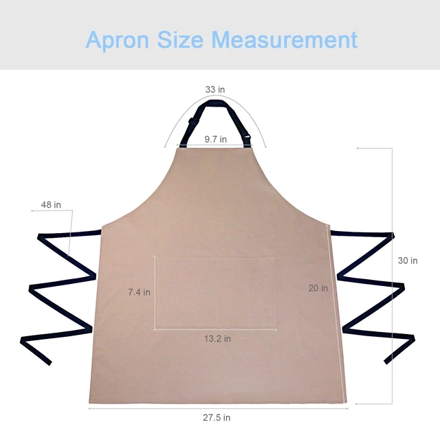 Alt view image 3 of 7 - 2 Pack Kitchen Aprons, Waterproof and Oil Resistant with 2 Pockets, Adjustable Neck Strap for Chef Apron