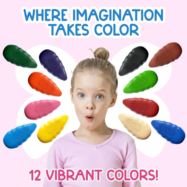Alt view image 5 of 7 - TinyGeeks 12 Water Drop Crayons - Non Toxic Crayons for Toddlers - Washable, Easy To Hold - For Toddlers, Kids Ages 3-8 - Ergonomic Shape