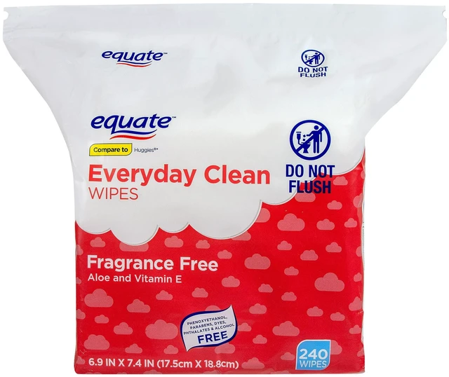 Main image of Equate Baby Everyday Clean Wipes with Aloe Vera and Vitamin E, 240 Wipes